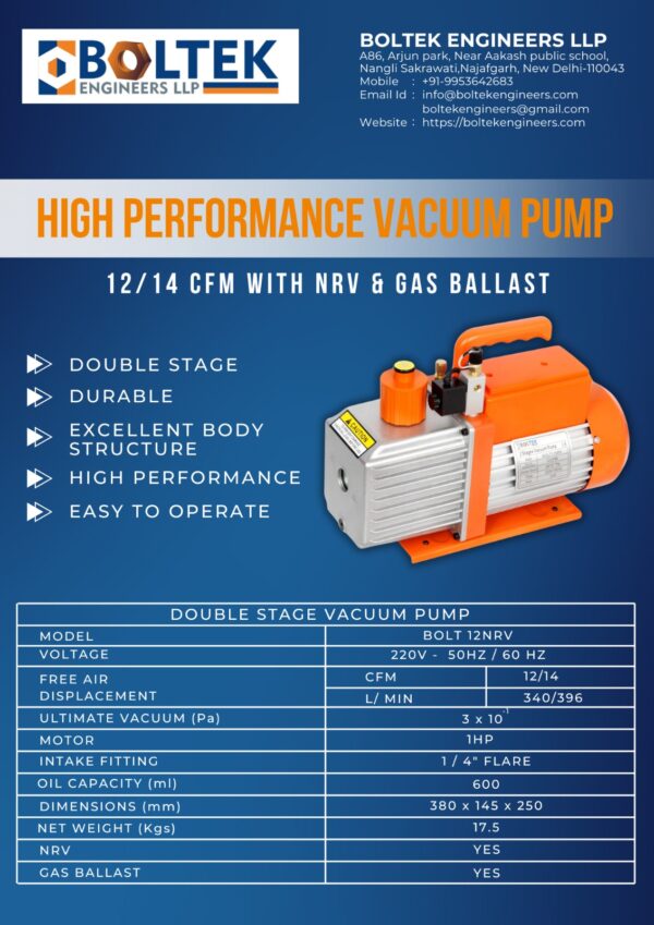 BOLT 12 CFM with NRV & Gas Ballast